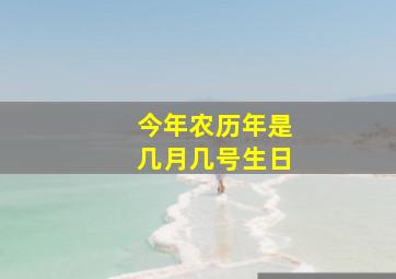 今年农历年是几月几号生日