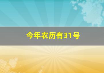 今年农历有31号