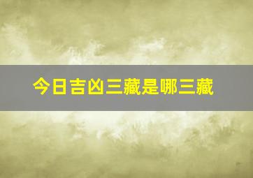 今日吉凶三藏是哪三藏