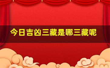 今日吉凶三藏是哪三藏呢