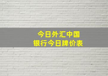 今日外汇中国银行今日牌价表