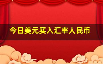 今日美元买入汇率人民币