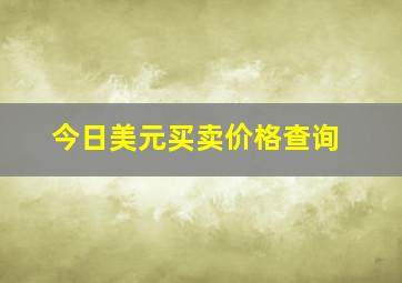 今日美元买卖价格查询