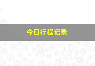 今日行程记录