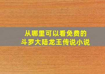 从哪里可以看免费的斗罗大陆龙王传说小说