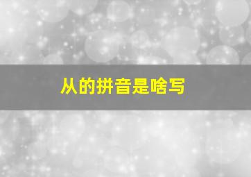 从的拼音是啥写