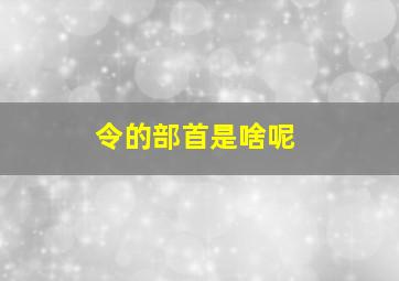 令的部首是啥呢