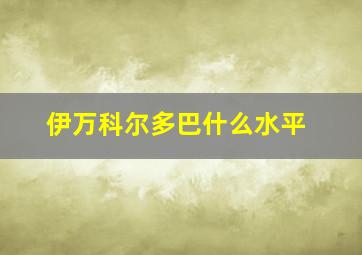 伊万科尔多巴什么水平