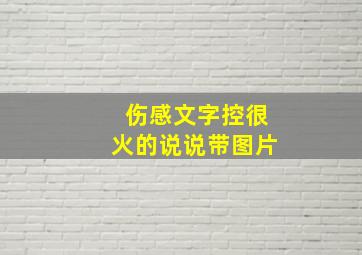 伤感文字控很火的说说带图片