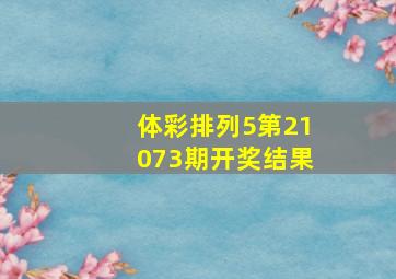 体彩排列5第21073期开奖结果