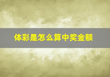 体彩是怎么算中奖金额