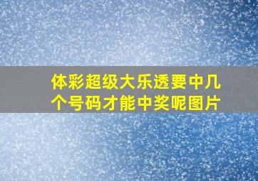 体彩超级大乐透要中几个号码才能中奖呢图片