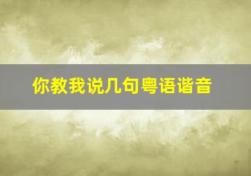 你教我说几句粤语谐音