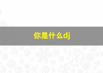 你是什么dj