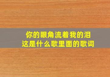 你的眼角流着我的泪这是什么歌里面的歌词