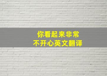 你看起来非常不开心英文翻译