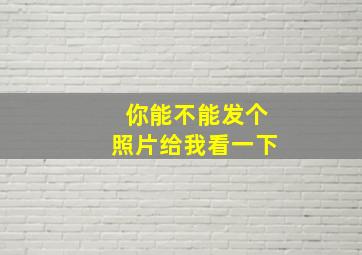 你能不能发个照片给我看一下