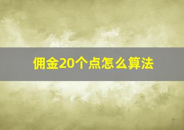 佣金20个点怎么算法