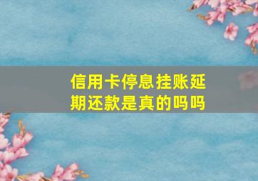 信用卡停息挂账延期还款是真的吗吗