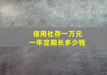 信用社存一万元一年定期长多少钱