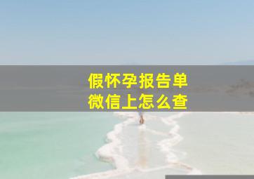 假怀孕报告单微信上怎么查