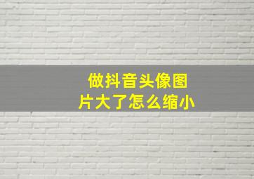 做抖音头像图片大了怎么缩小