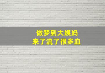 做梦到大姨妈来了流了很多血