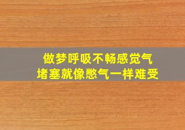 做梦呼吸不畅感觉气堵塞就像憋气一样难受