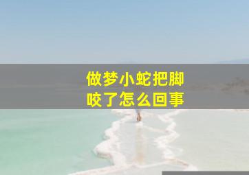 做梦小蛇把脚咬了怎么回事