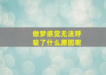 做梦感觉无法呼吸了什么原因呢