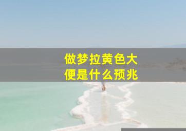 做梦拉黄色大便是什么预兆