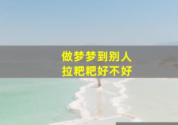 做梦梦到别人拉粑粑好不好