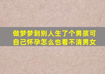 做梦梦到别人生了个男孩可自己怀孕怎么也看不清男女