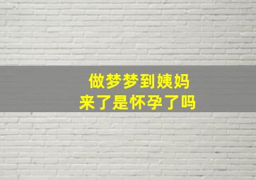 做梦梦到姨妈来了是怀孕了吗