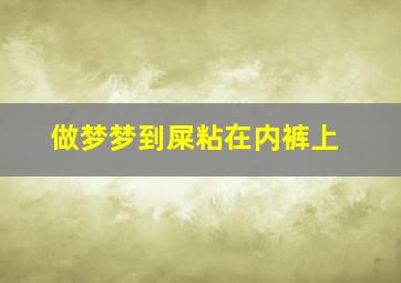 做梦梦到屎粘在内裤上