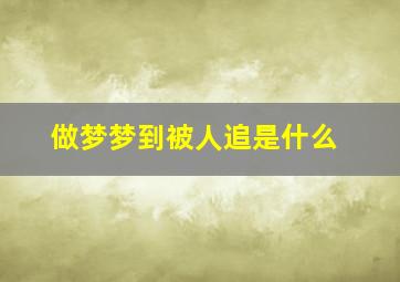 做梦梦到被人追是什么