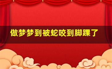 做梦梦到被蛇咬到脚踝了