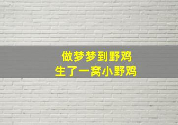 做梦梦到野鸡生了一窝小野鸡