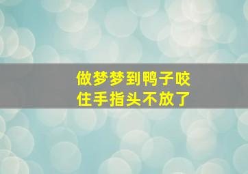 做梦梦到鸭子咬住手指头不放了