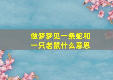 做梦梦见一条蛇和一只老鼠什么意思