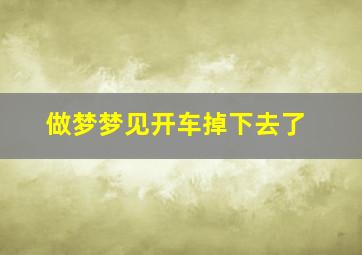 做梦梦见开车掉下去了