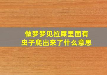 做梦梦见拉屎里面有虫子爬出来了什么意思