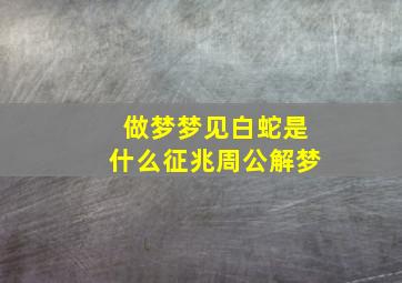 做梦梦见白蛇是什么征兆周公解梦