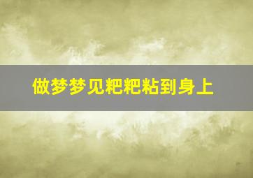 做梦梦见粑粑粘到身上