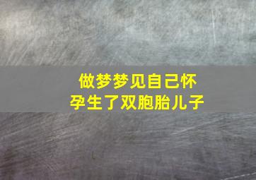 做梦梦见自己怀孕生了双胞胎儿子