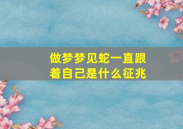 做梦梦见蛇一直跟着自己是什么征兆