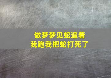 做梦梦见蛇追着我跑我把蛇打死了