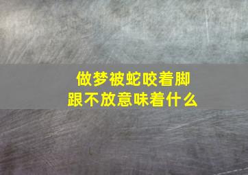 做梦被蛇咬着脚跟不放意味着什么