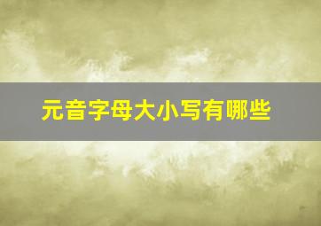 元音字母大小写有哪些