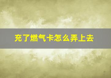 充了燃气卡怎么弄上去